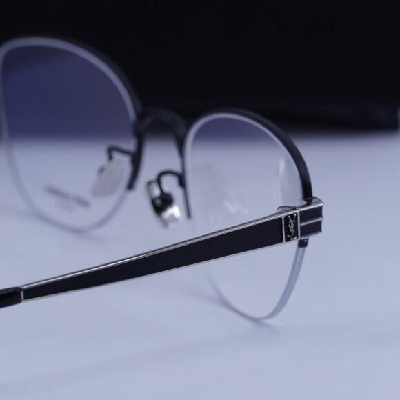 Saint Laurent SL M64 002 Cat Eye Eyeglasses 52mm – Black/Silver - Picture 10 of 11